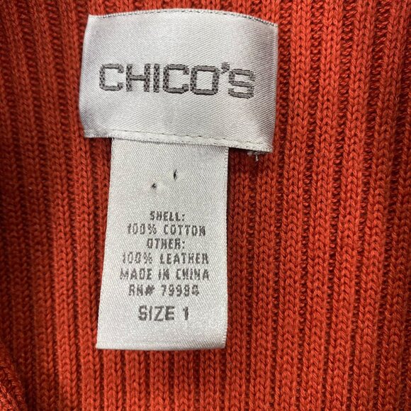 Chicos Womens Suede & Knit Rust Orange Sleeveless Vest With Gold Zipper Size 1 - Picture 5 of 12